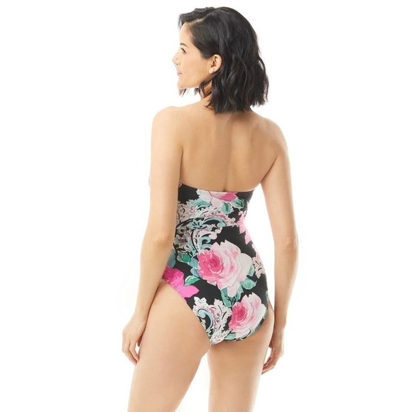 Carmen Marc Valvo: One Piece Botanico Rosa Knot Front Bandeau Size 8 - Picture 3 of 14